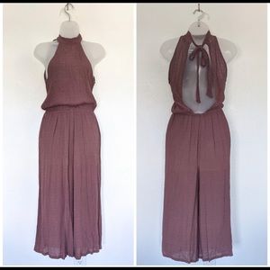 O'Neill Gauze Romper Halter Neck Open Back Plum XS